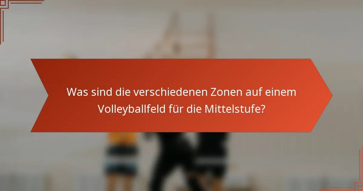Was sind die verschiedenen Zonen auf einem Volleyballfeld für die Mittelstufe?