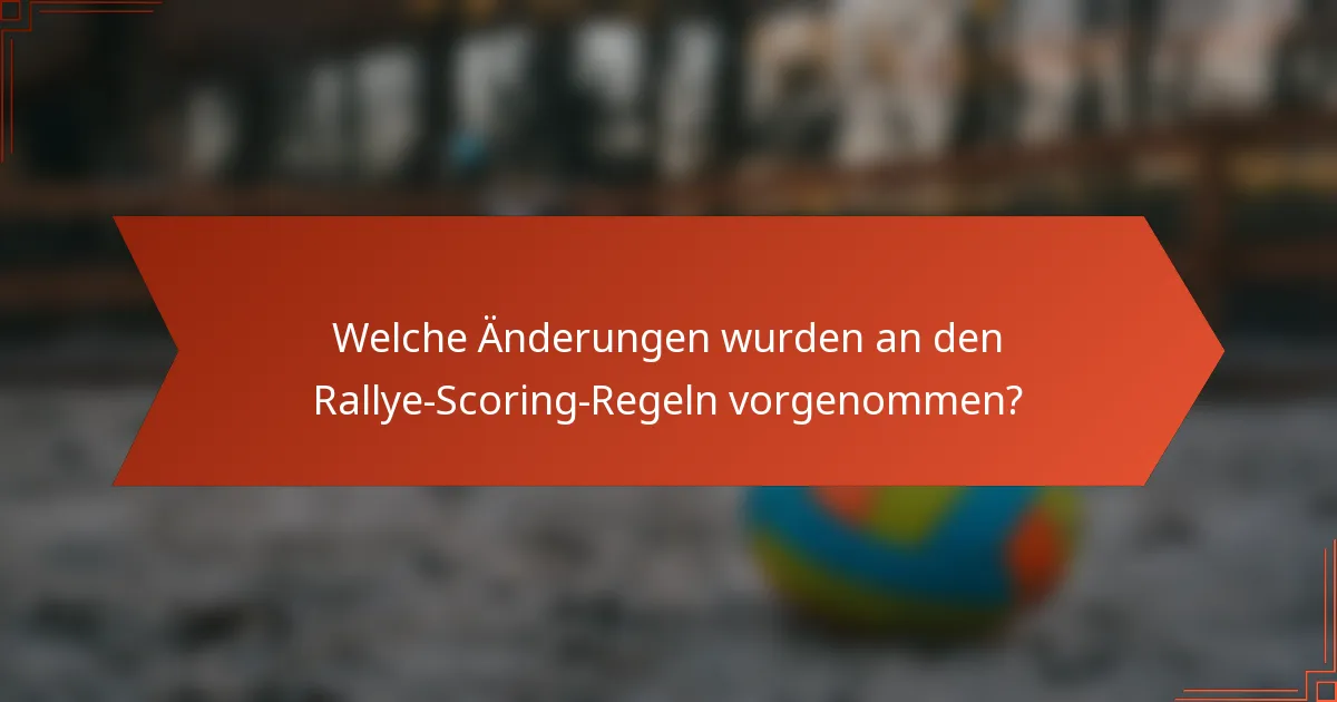 Welche Änderungen wurden an den Rallye-Scoring-Regeln vorgenommen?