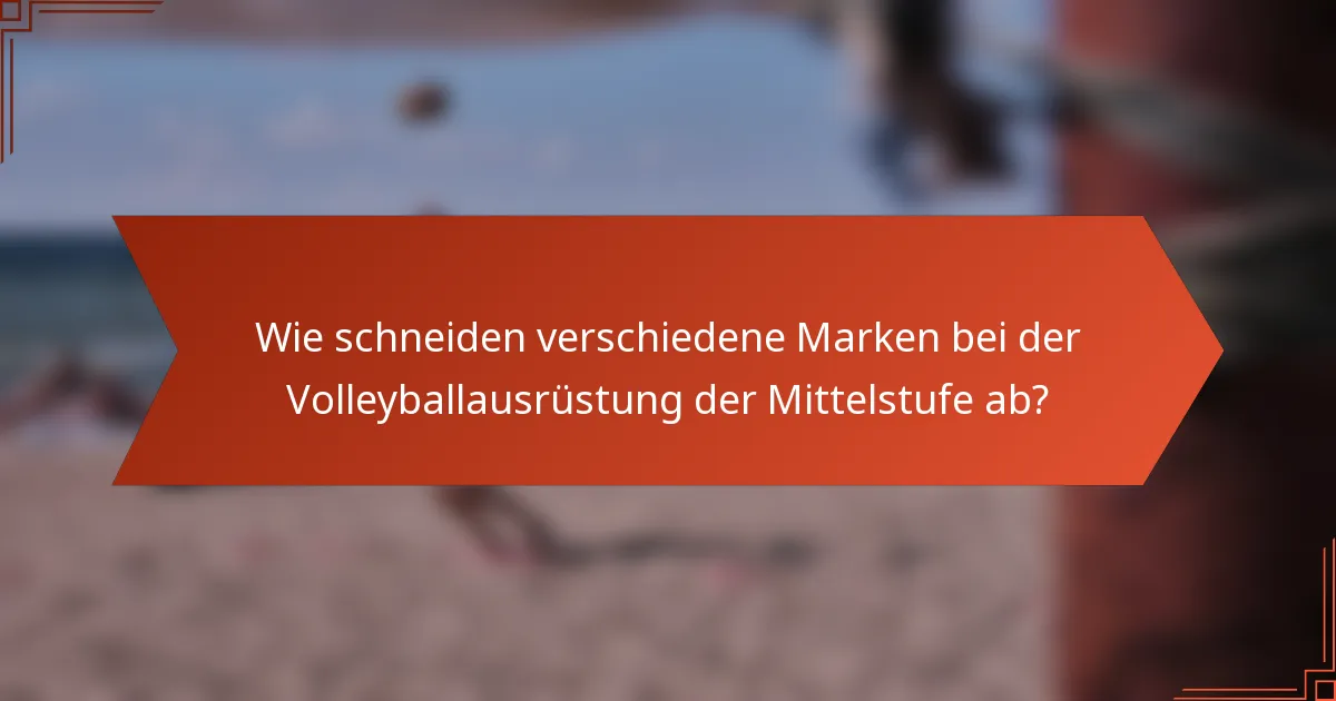 Wie schneiden verschiedene Marken bei der Volleyballausrüstung der Mittelstufe ab?