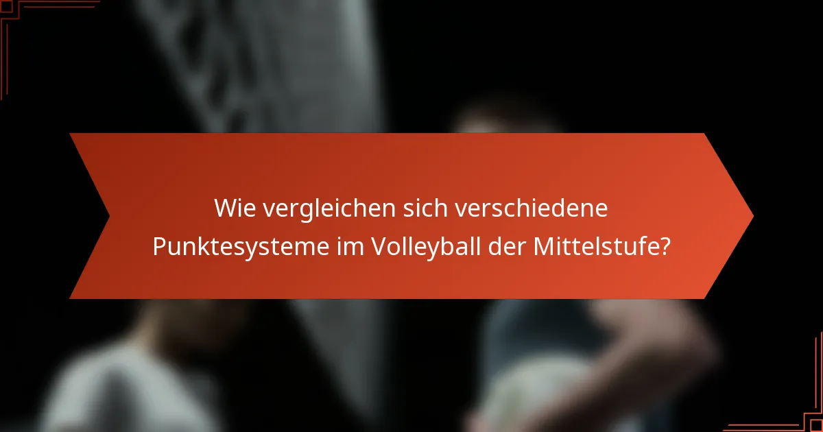 Wie vergleichen sich verschiedene Punktesysteme im Volleyball der Mittelstufe?